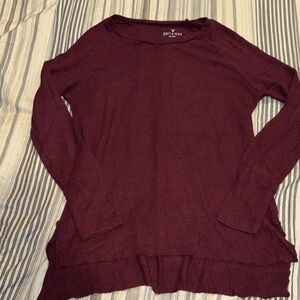 American Eagle Outfitters Burgundy Long Sleeve Top
